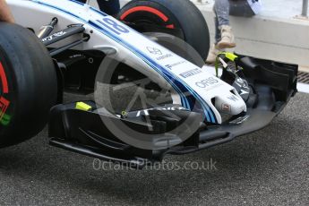 World © Octane Photographic Ltd. Formula 1 - Abu Dhabi Grand Prix - Thursday Setup. Williams Martini Racing FW40. Yas Marina Circuit, Abu Dhabi. Thursday 23rd November 2017. Digital Ref: 1996CB5D9149