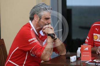 World © Octane Photographic Ltd. Formula 1 - Abu Dhabi Grand Prix - Thursday Setup. Maurizio Arrivabene – Managing Director and Team Principal of Scuderia Ferrari. Yas Marina Circuit, Abu Dhabi. Thursday 23rd November 2017. Digital Ref: 1996CB5D9223