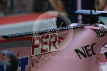 World © Octane Photographic Ltd. Formula 1 - Abu Dhabi Grand Prix - Thursday Setup. Sahara Force India VJM10. Yas Marina Circuit, Abu Dhabi. Thursday 23rd November 2017. Digital Ref: 1996CB5D9316