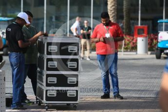 World © Octane Photographic Ltd. Formula 1 - Abu Dhabi Grand Prix - Thursday Setup. Canon Professional Services (CPS) arrive in the paddock. Yas Marina Circuit, Abu Dhabi. Thursday 23rd November 2017. Digital Ref: 1996CB5D9383