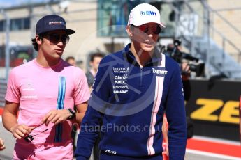 World © Octane Photographic Ltd. Formula 1 - American Grand Prix - Sunday - Drivers Parade. Esteban Ocon - Sahara Force India and Lance Stroll - Williams Martini Racing . Circuit of the Americas, Austin, Texas, USA. Sunday 22nd October 2017. Digital Ref: 1993LB1D8721