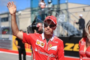 World © Octane Photographic Ltd. Formula 1 - American Grand Prix - Sunday - Drivers Parade. Sebastian Vettel - Scuderia Ferrari. Circuit of the Americas, Austin, Texas, USA. Sunday 22nd October 2017. Digital Ref: 1993LB1D8759