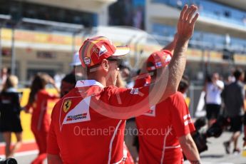 World © Octane Photographic Ltd. Formula 1 - American Grand Prix - Sunday - Drivers Parade. Sebastian Vettel - Scuderia Ferrari. Circuit of the Americas, Austin, Texas, USA. Sunday 22nd October 2017. Digital Ref: 1993LB1D8769