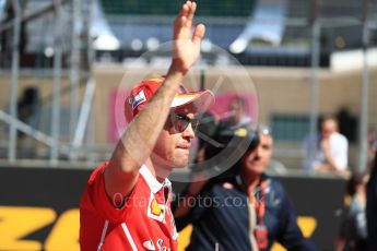 World © Octane Photographic Ltd. Formula 1 - American Grand Prix - Sunday - Drivers Parade. Sebastian Vettel - Scuderia Ferrari. Circuit of the Americas, Austin, Texas, USA. Sunday 22nd October 2017. Digital Ref: 1993LB1D8780