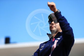 World © Octane Photographic Ltd. Formula 1 - American Grand Prix - Sunday - Drivers Parade. Sergio Perez - Sahara Force India. Circuit of the Americas, Austin, Texas, USA. Sunday 22nd October 2017. Digital Ref: 1993LB1D8919