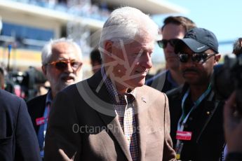 World © Octane Photographic Ltd. Formula 1 - American Grand Prix - Sunday - Grid. Bill Clinton. Circuit of the Americas, Austin, Texas, USA. Sunday 22nd October 2017. Digital Ref: 1993LB1D9019