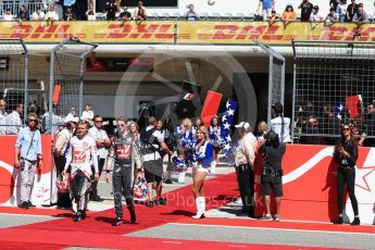 World © Octane Photographic Ltd. Formula 1 - American Grand Prix - Sunday - Grid. Romain Grosjean and Kevin Magnussen - Haas F1 Team. Circuit of the Americas, Austin, Texas, USA. Sunday 22nd October 2017. Digital Ref: 1993LB1D9211