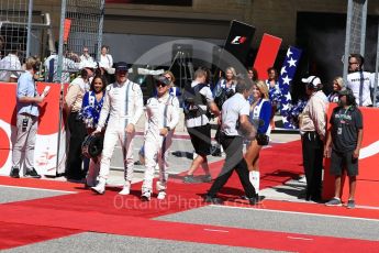 World © Octane Photographic Ltd. Formula 1 - American Grand Prix - Sunday - Grid. Lance Stroll and Felipe Massa- Williams Martini Racing. Circuit of the Americas, Austin, Texas, USA. Sunday 22nd October 2017. Digital Ref: 1993LB1D9269