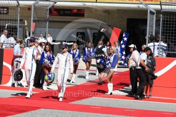 World © Octane Photographic Ltd. Formula 1 - American Grand Prix - Sunday - Grid. Lance Stroll and Felipe Massa- Williams Martini Racing. Circuit of the Americas, Austin, Texas, USA. Sunday 22nd October 2017. Digital Ref: 1993LB1D9279