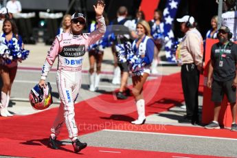 World © Octane Photographic Ltd. Formula 1 - American Grand Prix - Sunday - Grid. Esteban Ocon - Sahara Force India. Circuit of the Americas, Austin, Texas, USA. Sunday 22nd October 2017. Digital Ref: 1993LB1D9306
