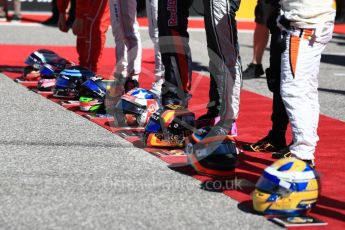 World © Octane Photographic Ltd. Formula 1 - American Grand Prix - Sunday - Grid. F1 Driver Helmets. Circuit of the Americas, Austin, Texas, USA. Sunday 22nd October 2017. Digital Ref: 1993LB1D9340