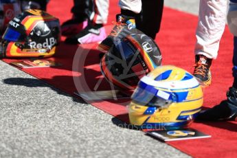 World © Octane Photographic Ltd. Formula 1 - American Grand Prix - Sunday - Grid. F1 Driver Helmets. Circuit of the Americas, Austin, Texas, USA. Sunday 22nd October 2017. Digital Ref: 1993LB1D9374