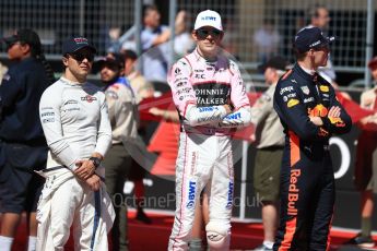 World © Octane Photographic Ltd. Formula 1 - American Grand Prix - Sunday - Grid. Esteban Ocon - Sahara Force India. Circuit of the Americas, Austin, Texas, USA. Sunday 22nd October 2017. Digital Ref: 1993LB1D9381