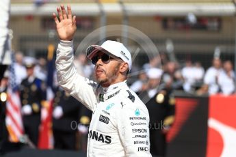 World © Octane Photographic Ltd. Formula 1 - American Grand Prix - Sunday - Grid. Lewis Hamilton - Mercedes AMG Petronas F1 Team. Circuit of the Americas, Austin, Texas, USA. Sunday 22nd October 2017. Digital Ref: 1993LB1D9491