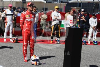 World © Octane Photographic Ltd. Formula 1 - American Grand Prix - Sunday - Grid. Sebastian Vettel - Scuderia Ferrari. Circuit of the Americas, Austin, Texas, USA. Sunday 22nd October 2017. Digital Ref: 1993LB1D9505
