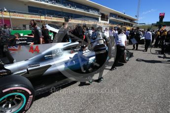 World © Octane Photographic Ltd. Formula 1 - American Grand Prix - Sunday - Grid. Lewis Hamilton - Mercedes AMG Petronas F1 Team. Circuit of the Americas, Austin, Texas, USA. Sunday 22nd October 2017. Digital Ref: 1993LB2D7045