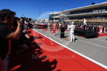 World © Octane Photographic Ltd. Formula 1 - American Grand Prix - Sunday - Grid. Lewis Hamilton - Mercedes AMG Petronas F1 Team and Sebastian Vettel - Scuderia Ferrari. Circuit of the Americas, Austin, Texas, USA. Sunday 22nd October 2017. Digital Ref: 1993LB2D7089