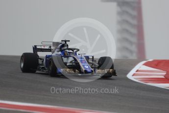 World © Octane Photographic Ltd. Formula 1 - American Grand Prix - Friday - Practice 1. Marcus Ericsson – Sauber F1 Team C36 with Halo. Circuit of the Americas, Austin, Texas, USA. Friday 20th October 2017. Digital Ref: 1986LB1D3324