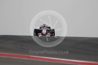 World © Octane Photographic Ltd. Formula 1 - American Grand Prix - Friday - Practice 1. Sergio Perez - Sahara Force India VJM10. Circuit of the Americas, Austin, Texas, USA. Friday 20th October 2017. Digital Ref: 1986LB1D3387