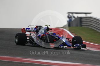World © Octane Photographic Ltd. Formula 1 - American Grand Prix - Friday - Practice 1. Sean Gelael - Scuderia Toro Rosso STR12. Circuit of the Americas, Austin, Texas, USA. Friday 20th October 2017. Digital Ref: 1986LB1D3600