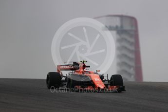 World © Octane Photographic Ltd. Formula 1 - American Grand Prix - Friday - Practice 1. Stoffel Vandoorne - McLaren Honda MCL32. Circuit of the Americas, Austin, Texas, USA. Friday 20th October 2017. Digital Ref: 1986LB1D3728