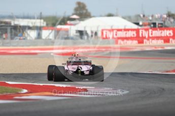 World © Octane Photographic Ltd. Formula 1 - American Grand Prix - Friday - Practice 2. Esteban Ocon - Sahara Force India VJM10. Circuit of the Americas, Austin, Texas, USA. Friday 20th October 2017. Digital Ref: 1987LB1D4231