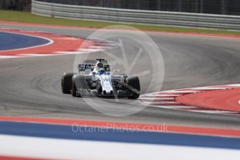 World © Octane Photographic Ltd. Formula 1 - American Grand Prix - Friday - Practice 2. Felipe Massa - Williams Martini Racing FW40. Circuit of the Americas, Austin, Texas, USA. Friday 20th October 2017. Digital Ref: 1987LB1D4412