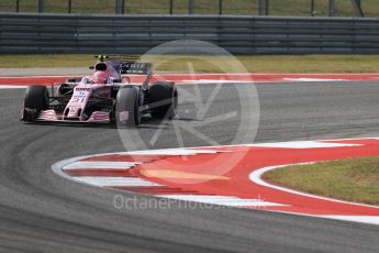 World © Octane Photographic Ltd. Formula 1 - American Grand Prix - Friday - Practice 2. Esteban Ocon - Sahara Force India VJM10. Circuit of the Americas, Austin, Texas, USA. Friday 20th October 2017. Digital Ref: 1987LB1D4643