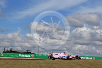World © Octane Photographic Ltd. Formula 1 - American Grand Prix - Friday - Practice 2. Esteban Ocon - Sahara Force India VJM10. Circuit of the Americas, Austin, Texas, USA. Friday 20th October 2017. Digital Ref: 1987LB2D6201