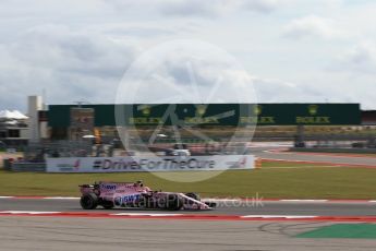 World © Octane Photographic Ltd. Formula 1 - American Grand Prix - Friday - Practice 2. Esteban Ocon - Sahara Force India VJM10. Circuit of the Americas, Austin, Texas, USA. Friday 20th October 2017. Digital Ref: 1987LB2D6385