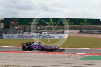 World © Octane Photographic Ltd. Formula 1 - American Grand Prix - Friday - Practice 2. Daniil Kvyat - Scuderia Toro Rosso STR12. Circuit of the Americas, Austin, Texas, USA. Friday 20th October 2017. Digital Ref: 1987LB2D6422