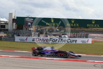 World © Octane Photographic Ltd. Formula 1 - American Grand Prix - Friday - Practice 2. Brendon Hartley - Scuderia Toro Rosso STR12. Circuit of the Americas, Austin, Texas, USA. Friday 20th October 2017. Digital Ref: 1987LB2D6442