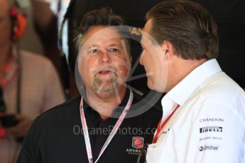 World © Octane Photographic Ltd. Formula 1 - American Grand Prix - Saturday - Practice 3. Zak Brown and Michael Andretti - McLaren Honda. Circuit of the Americas, Austin, Texas, USA. Saturday 21st October 2017. Digital Ref: 1990LB1D6219