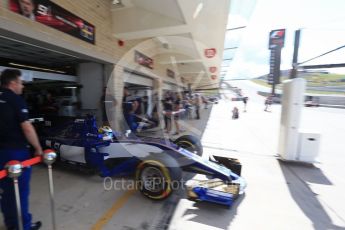World © Octane Photographic Ltd. Formula 1 - American Grand Prix - Saturday - Practice 3. Marcus Ericsson – Sauber F1 Team C36. Circuit of the Americas, Austin, Texas, USA. Saturday 21st October 2017. Digital Ref: 1990LB2D6574