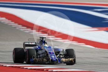 World © Octane Photographic Ltd. Formula 1 - American Grand Prix - Saturday - Qualifying. Marcus Ericsson – Sauber F1 Team C36. Circuit of the Americas, Austin, Texas, USA. Saturday 21st October 2017. Digital Ref: 1991LB1D7452