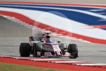 World © Octane Photographic Ltd. Formula 1 - American Grand Prix - Saturday - Qualifying. Sergio Perez - Sahara Force India VJM10. Circuit of the Americas, Austin, Texas, USA. Saturday 21st October 2017. Digital Ref: 1991LB1D7470
