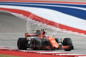 World © Octane Photographic Ltd. Formula 1 - American Grand Prix - Saturday - Qualifying. Stoffel Vandoorne - McLaren Honda MCL32. Circuit of the Americas, Austin, Texas, USA. Saturday 21st October 2017. Digital Ref: 1991LB1D7492