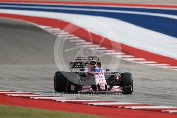 World © Octane Photographic Ltd. Formula 1 - American Grand Prix - Saturday - Qualifying. Sergio Perez - Sahara Force India VJM10. Circuit of the Americas, Austin, Texas, USA. Saturday 21st October 2017. Digital Ref: 1991LB1D7550