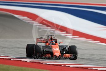 World © Octane Photographic Ltd. Formula 1 - American Grand Prix - Saturday - Qualifying. Fernando Alonso - McLaren Honda MCL32. Circuit of the Americas, Austin, Texas, USA. Saturday 21st October 2017. Digital Ref: 1991LB1D7560