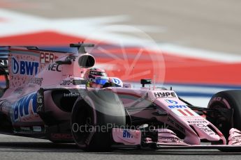 World © Octane Photographic Ltd. Formula 1 - American Grand Prix - Saturday - Qualifying. Sergio Perez - Sahara Force India VJM10. Circuit of the Americas, Austin, Texas, USA. Saturday 21st October 2017. Digital Ref: 1991LB1D7649