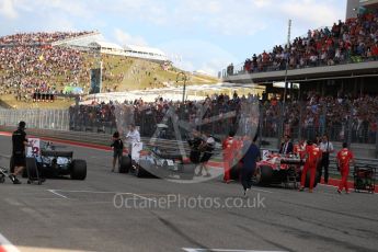 World © Octane Photographic Ltd. Formula 1 - American Grand Prix - Saturday - Qualifying. Lewis Hamilton - Mercedes AMG Petronas F1 W08 EQ Energy+, Sebastian Vettel - Scuderia Ferrari SF70H and Valtteri Bottas. Circuit of the Americas, Austin, Texas, USA. Saturday 21st October 2017. Digital Ref: 1991LB1D7866