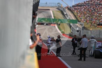 World © Octane Photographic Ltd. Formula 1 - American Grand Prix - Saturday - Qualifying. Lewis Hamilton - Mercedes AMG Petronas F1 W08 EQ Energy+ hugs his brother Nic Hamilton. Circuit of the Americas, Austin, Texas, USA. Saturday 21st October 2017. Digital Ref: 1991LB1D7898