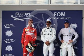 World © Octane Photographic Ltd. Formula 1 - American Grand Prix - Saturday - Qualifying. Lewis Hamilton - Mercedes AMG Petronas F1 W08 EQ Energy+, Sebastian Vettel - Scuderia Ferrari SF70H and Valtteri Bottas. Circuit of the Americas, Austin, Texas, USA. Saturday 21st October 2017. Digital Ref: 1991LB1D8004