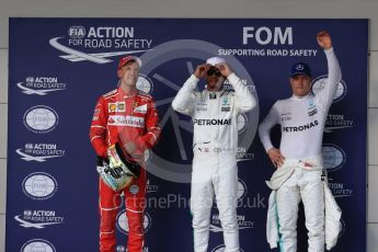World © Octane Photographic Ltd. Formula 1 - American Grand Prix - Saturday - Qualifying. Lewis Hamilton - Mercedes AMG Petronas F1 W08 EQ Energy+, Sebastian Vettel - Scuderia Ferrari SF70H and Valtteri Bottas. Circuit of the Americas, Austin, Texas, USA. Saturday 21st October 2017. Digital Ref: 1991LB1D8012