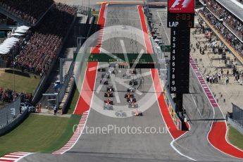 World © Octane Photographic Ltd. Formula 1 - American Grand Prix - Sunday - Race. Lewis Hamilton - Mercedes AMG Petronas F1 W08 EQ Energy+ starts on pole, with Usain Bolt signature move. Circuit of the Americas, Austin, Texas, USA. Sunday 22nd October 2017. Digital Ref: 1994LB2D7203