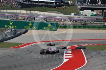 World © Octane Photographic Ltd. Formula 1 - American Grand Prix - Sunday - Race. Esteban Ocon - Sahara Force India VJM10. Circuit of the Americas, Austin, Texas, USA. Sunday 22nd October 2017. Digital Ref: 1994LB2D7335