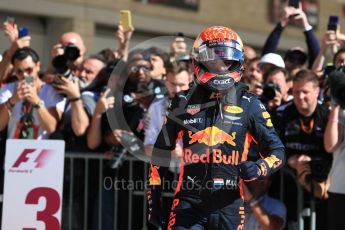 World © Octane Photographic Ltd. Formula 1 - American Grand Prix - Sunday - Race Podium. Max Verstappen - Red Bull Racing RB13. Circuit of the Americas, Austin, Texas, USA. Sunday 22nd October 2017. Digital Ref: 1995LB1D0141