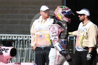 World © Octane Photographic Ltd. Formula 1 - American Grand Prix - Sunday - Race. Sergio Perez - Sahara Force India VJM10. Circuit of the Americas, Austin, Texas, USA. Sunday 22nd October 2017. Digital Ref: 1995LB1D0161