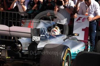 World © Octane Photographic Ltd. Formula 1 - American Grand Prix - Sunday - Race Podium. Lewis Hamilton - Mercedes AMG Petronas F1 W08 EQ Energy+. Circuit of the Americas, Austin, Texas, USA. Sunday 22nd October 2017. Digital Ref: 1995LB1D0181