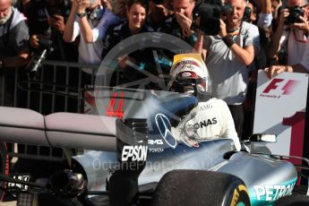 World © Octane Photographic Ltd. Formula 1 - American Grand Prix - Sunday - Race Podium. Lewis Hamilton - Mercedes AMG Petronas F1 W08 EQ Energy+. Circuit of the Americas, Austin, Texas, USA. Sunday 22nd October 2017. Digital Ref: 1995LB1D0204